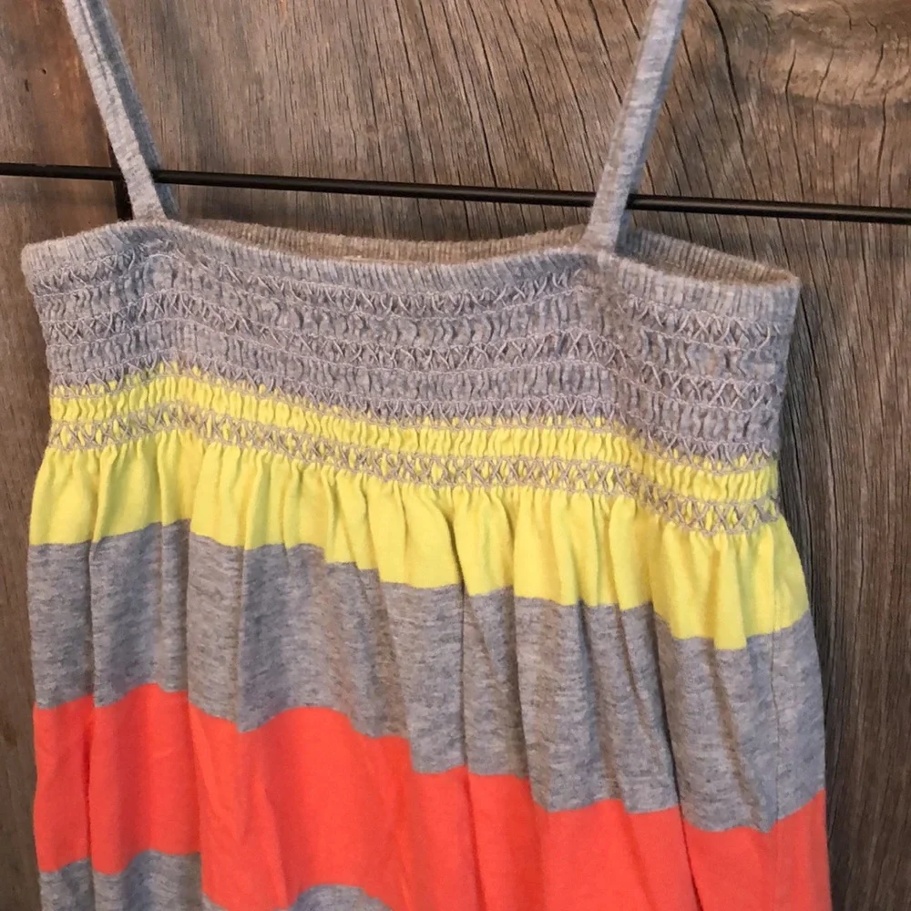 Gap Gray Striped Maxi Sundress Smocked Size 4